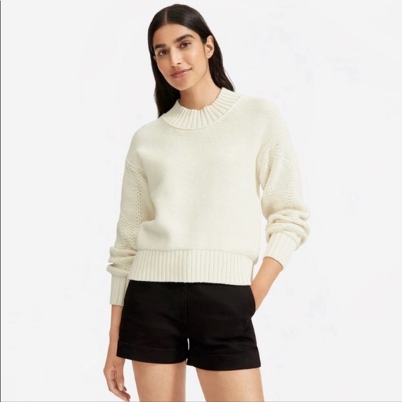Everlane Sweaters - Everlane The Cotton Texture Cable Sweater In Bone Sz XS